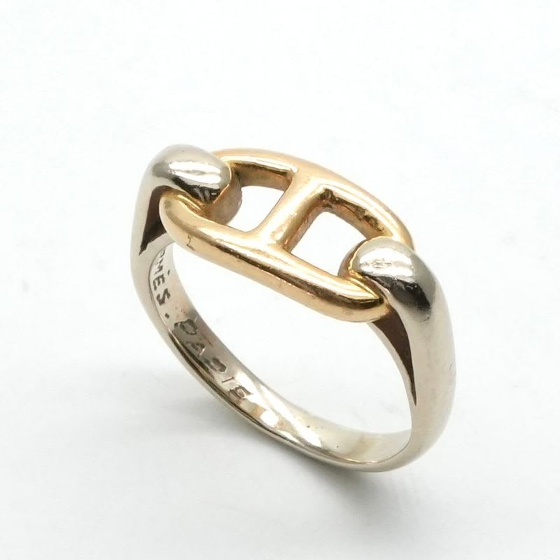 Hermes Chaine D'ancre Ring 750 925 Silver