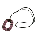 Hermes Pendant Necklace Isum Pop PM Brown Pink Lacquer Wood