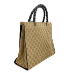 Gucci Tote GG Canvas Bamboo 002 Beige Black Silver — view 2