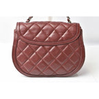 Chanel Chain Shoulder Bag Saddle Lambskin Quilted Bordeaux — view 3