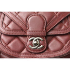 Chanel Chain Shoulder Bag Saddle Lambskin Quilted Bordeaux — view 5
