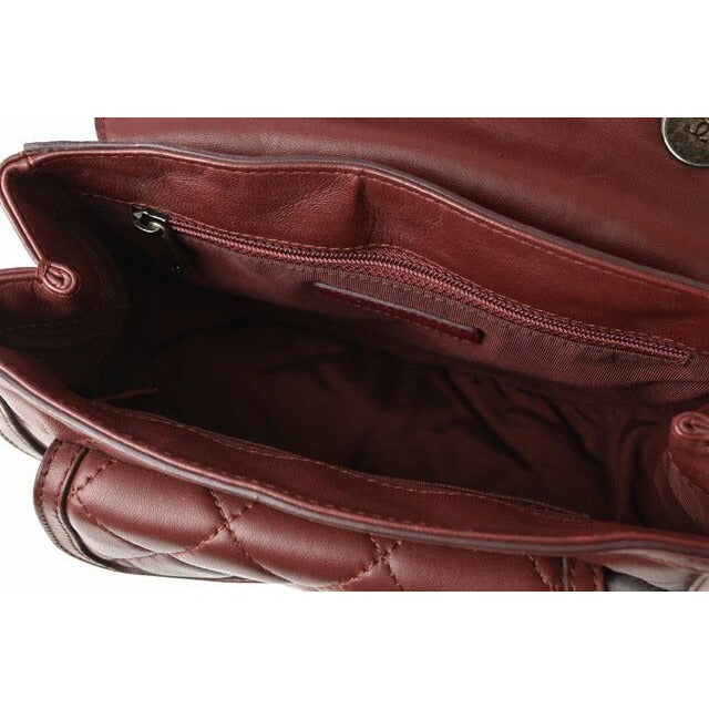 Chanel Chain Shoulder Bag Saddle Lambskin Quilted Bordeaux — view 8