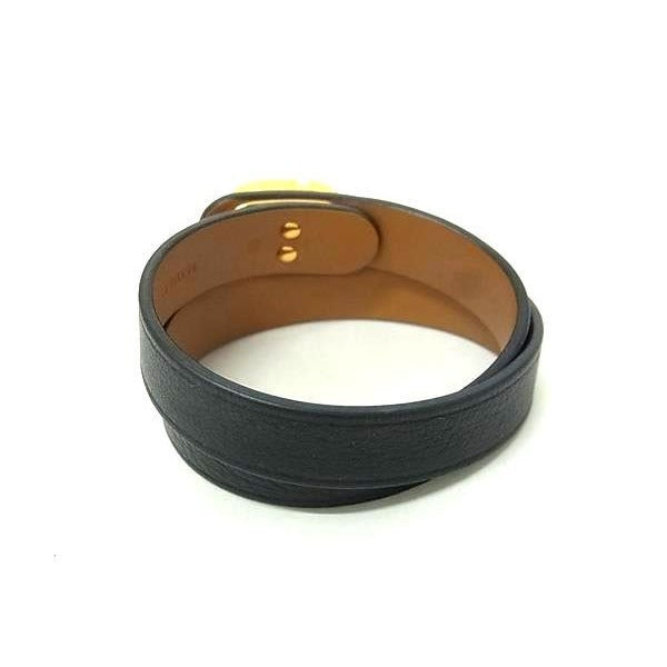Christian Dior Bracelet Black Leather Logo Turnlock — view 3