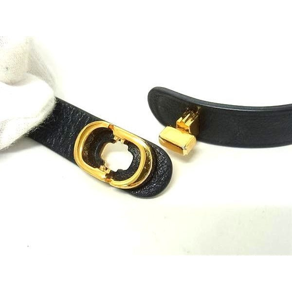 Christian Dior Bracelet Black Leather Logo Turnlock — view 4