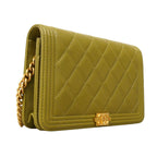 Chanel Shoulder Wallet Boy Caviar Leather Khaki Gold — view 2