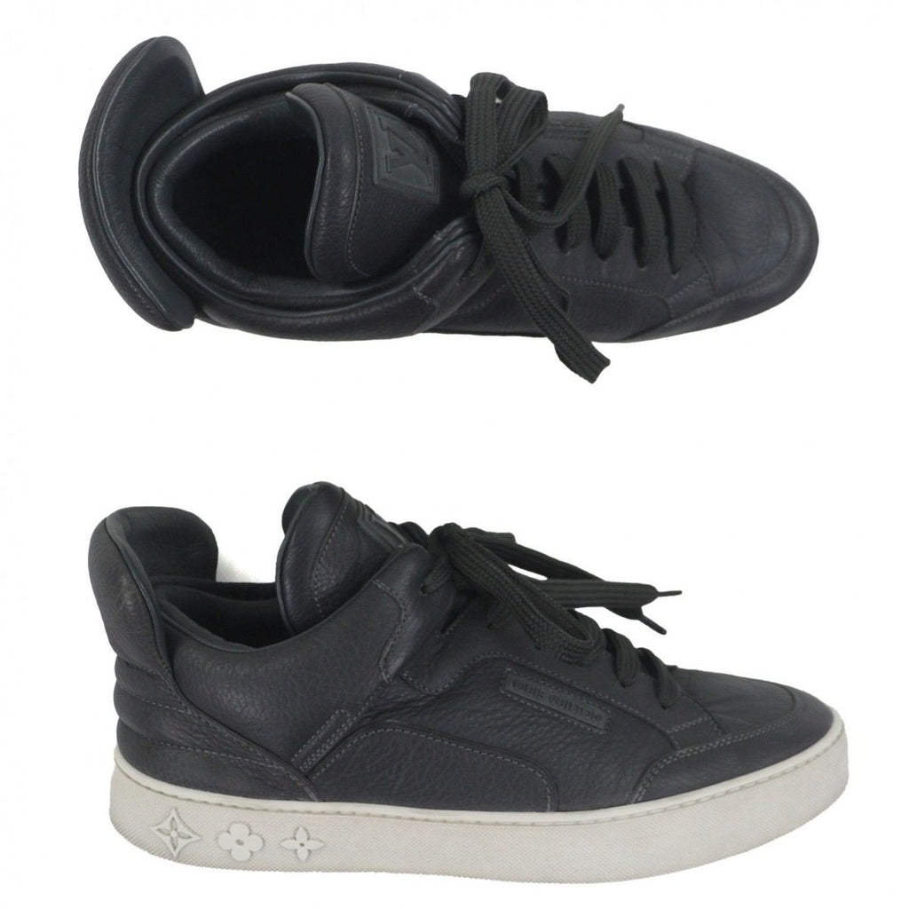 Louis Vuitton Kanye West Dons Leather Lvlogo Sneakers Gray 7 — view 5