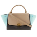 Celine Trapeze 2-Way Shoulder Calf Brown Black Handbag