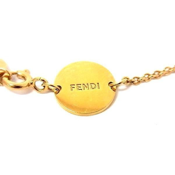 Fendi Bracelet F's Gold Metal Rhinestone — view 2