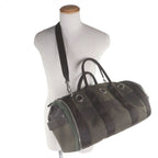 Hermes Toile Military Leather Silver 2-Way Dog Carrier Pet Boston Bag Khaki — view 2