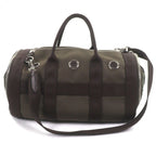 Hermes Toile Military Leather Silver 2-Way Dog Carrier Pet Boston Bag Khaki — view 3