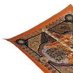 Hermes Pleated Silk Scarf Aux Portes du Palais Royal Doors Orange — view 2