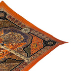Hermes Pleated Silk Scarf Aux Portes du Palais Royal Doors Orange — view 3