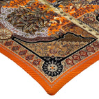 Hermes Pleated Silk Scarf Aux Portes du Palais Royal Doors Orange — view 5