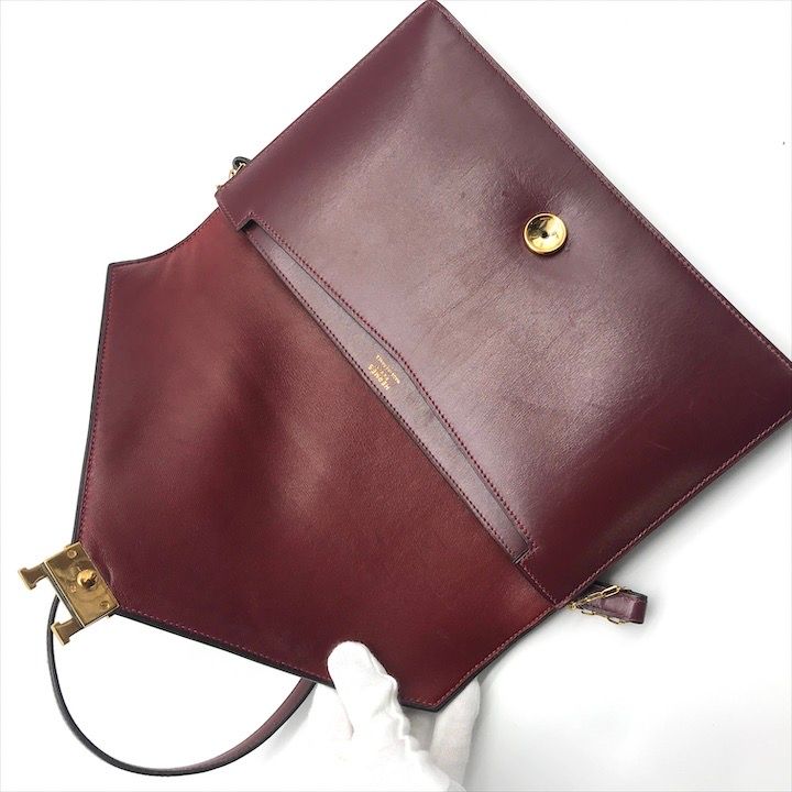 Hermes Liddy Calfskin Shoulder Bag Gold Purse — view 9