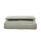 Dior Trifold Wallet Cannage Enamel Gray Champagne Gold — view 2