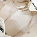 Chanel Handbag Chain Ivory Silver Hardware Leather — view 7