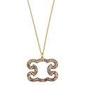 Celine Triomphe Sparkle Metal Rhinestone Gold Necklace