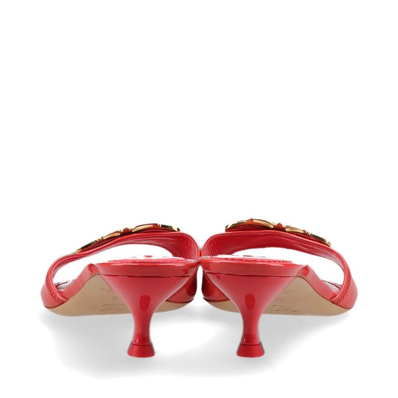 Louis Vuitton 08 Butterfly V Mark Patent Leather Mules 35 Bl0048 Red — view 8