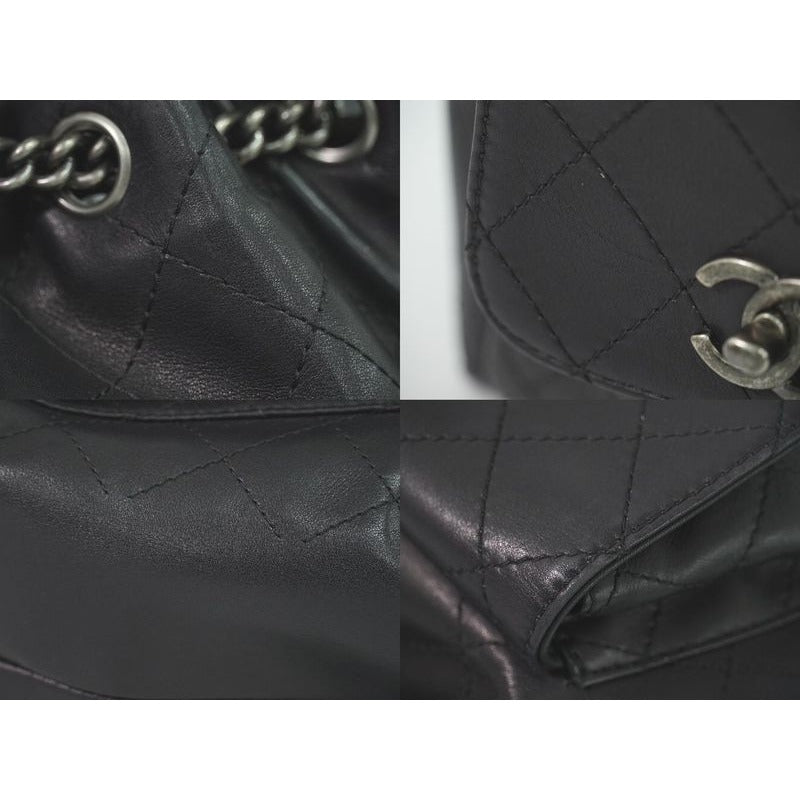 Chanel Quilted 2-Way Chain Drawstring Backpack Handbag — view 4