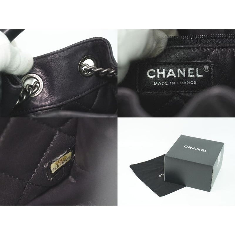 Chanel Quilted 2-Way Chain Drawstring Backpack Handbag — view 9