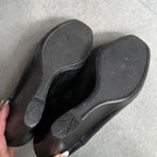 Prada Leather Wedge Sole Logo Booties 35 1 2 Short Boots Black — view 8