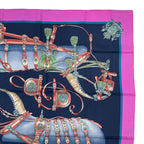 Hermes Carre 90 Scarf 100% Silk Harnais de Cour Court Horse Tackle Purple Box — view 4