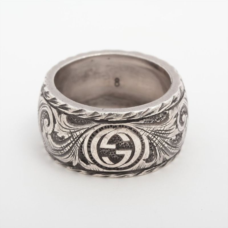 Gucci Taiga Head Arabesque Garden Silver Ring 8 — view 3