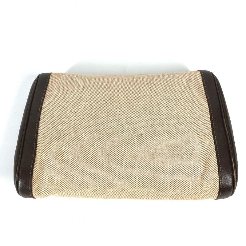 Hermes Clutch Bag Equi Leather Canvas Beige — view 2