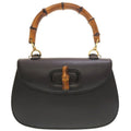 Gucci Bamboo Leather Black 000 2113 0633 Handbag 0187