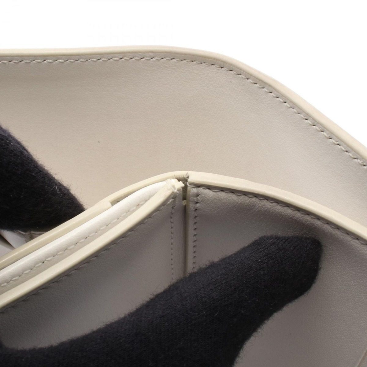 Celine Bifold Wallet Small Strap White Leather — view 7