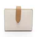 Celine Bifold Wallet Small Strap White Leather