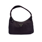 Prada Nylon Brown Handbag Silver