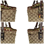 Gucci Tote Bag GG Canvas Mushroom Embroidery Charm Shoulder A4 Horsebit — view 4