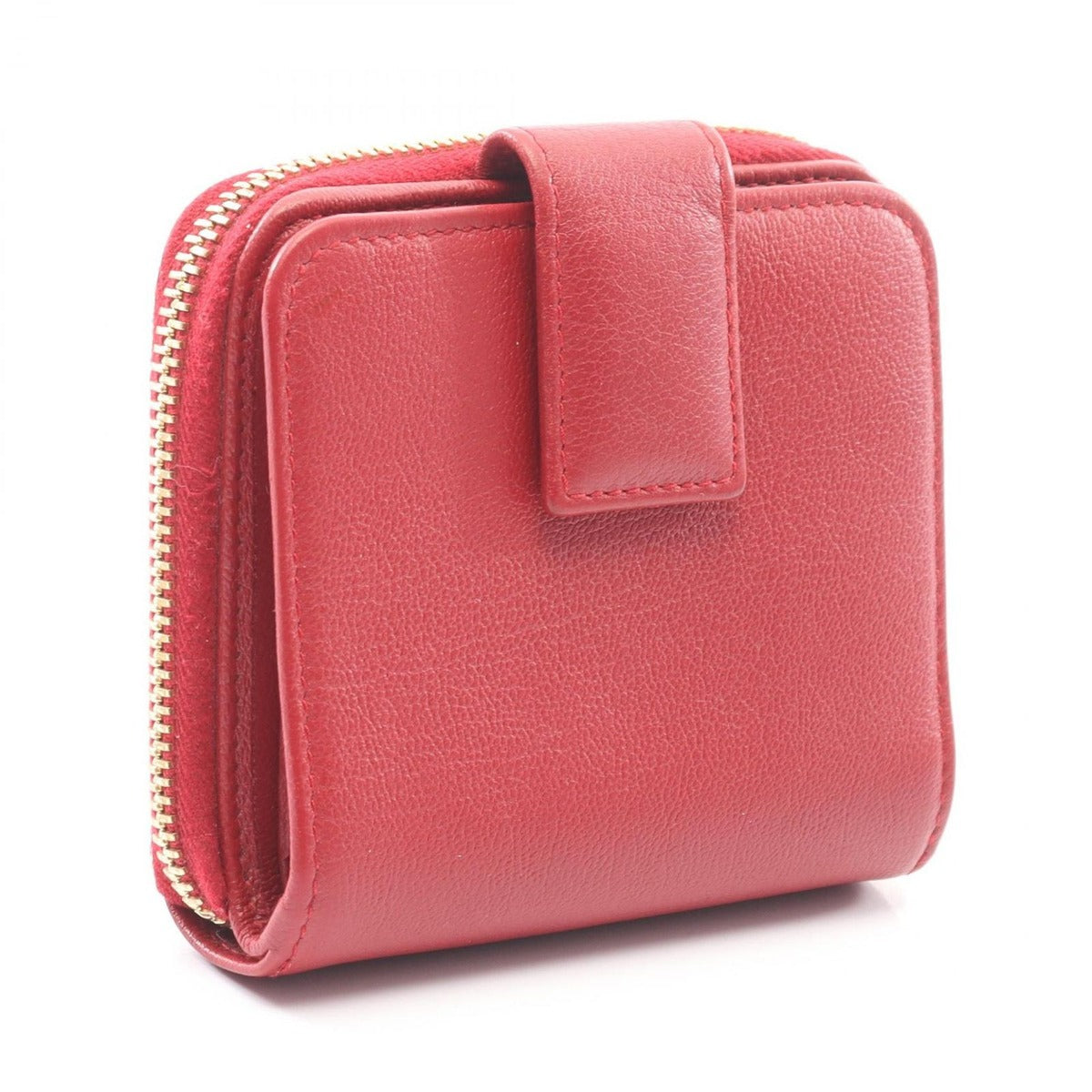 Saint Laurent Yves Bifold Wallet YSL Logo Red Leather — view 2