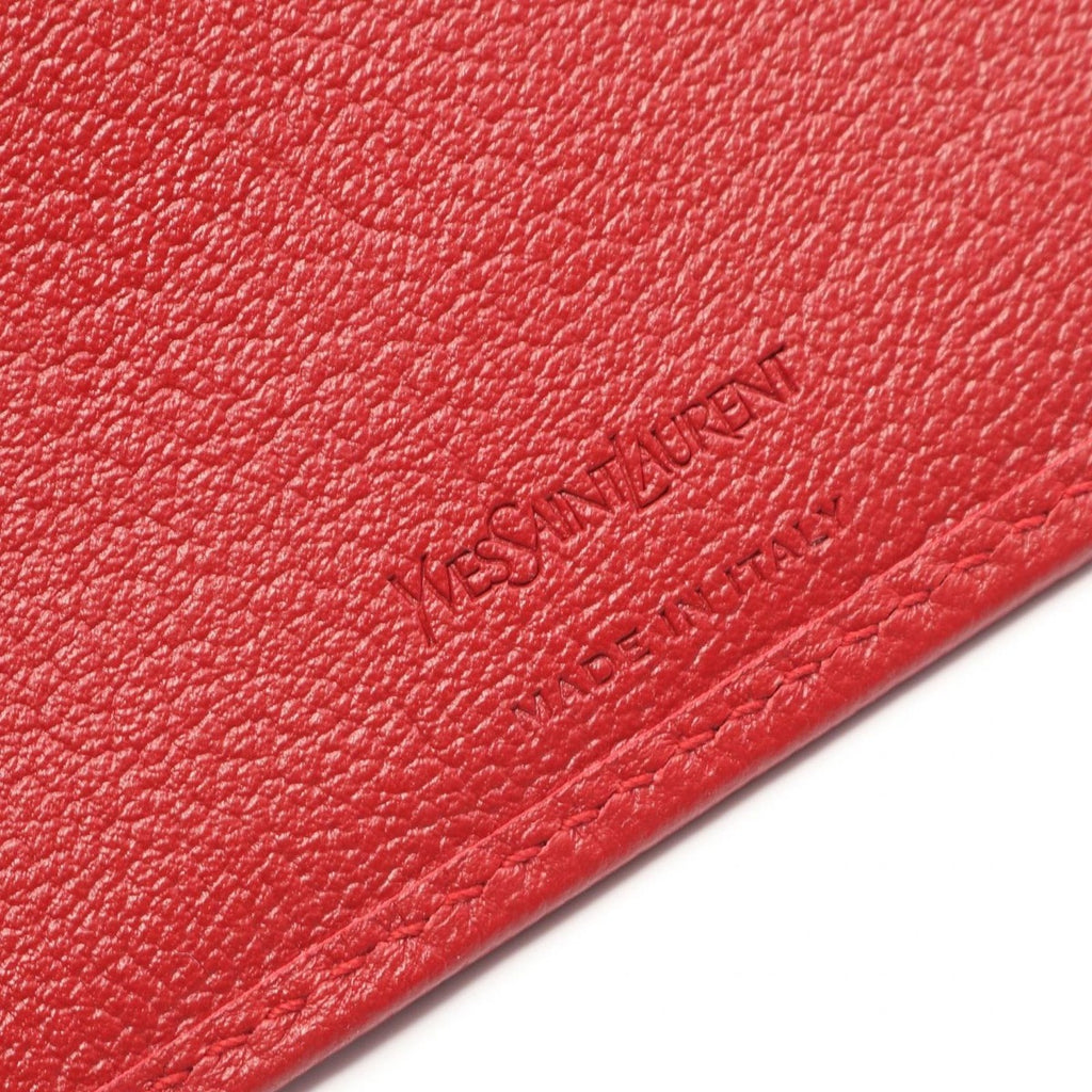Saint Laurent Yves Bifold Wallet YSL Logo Red Leather — view 5