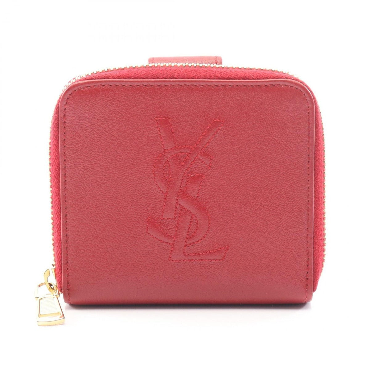 Saint Laurent Yves Bifold Wallet YSL Logo Red Leather