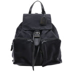Gucci 019.2058.0173.5 Nylon Canvas And Leather Black Backpack Daypack