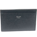 Celine Card Case Pass Holder Grained Calf Leather Navy