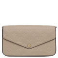 Louis Vuitton Chain Wallet Pochette Felicie Monogram Empreinte Tourterelle Gold