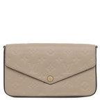 Louis Vuitton Chain Wallet Pochette Felicie Monogram Empreinte Tourterelle Gold