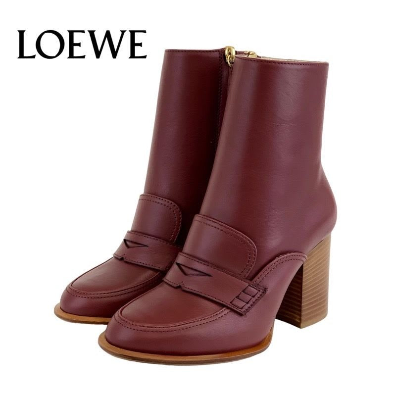 Loewe Boots Short Shoes Leather Bordeaux
