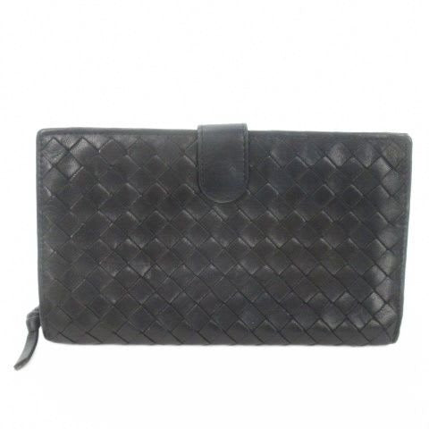 Bottega Veneta Long Wallet Middle Bifold Intrecciato Leather Coin Purse
