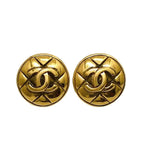 Chanel Earrings Gold Coco Mark Vintage GP