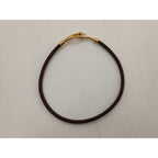 Hermes Choker Jumbo Brown Leather Braided Gold Hardware — view 2