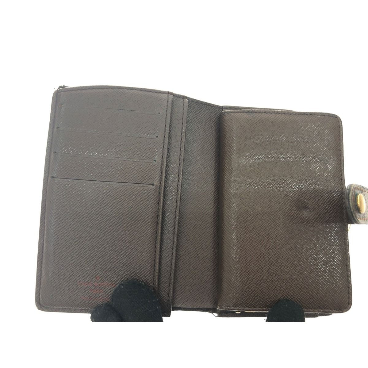 Louis Vuitton Damier Portefeuille Viennois Clasp Bifold Wallet Brown — view 3