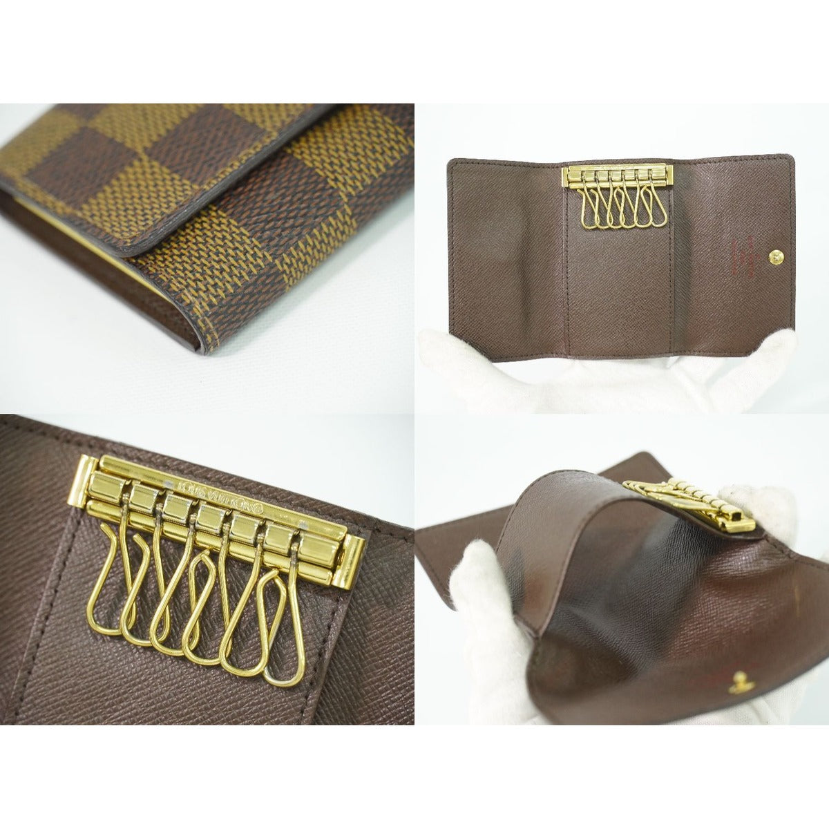 Louis Vuitton LV Multicles 6 Damier Ebene Key Case 6 Rows Brown Key Holder — view 8