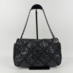 Chanel CC Logo Ultra Stitch Chain Shoulder Bag Black Leather Vintage — view 4