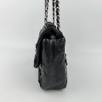Chanel CC Logo Ultra Stitch Chain Shoulder Bag Black Leather Vintage — view 5