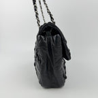 Chanel CC Logo Ultra Stitch Chain Shoulder Bag Black Leather Vintage — view 6