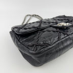 Chanel CC Logo Ultra Stitch Chain Shoulder Bag Black Leather Vintage — view 8